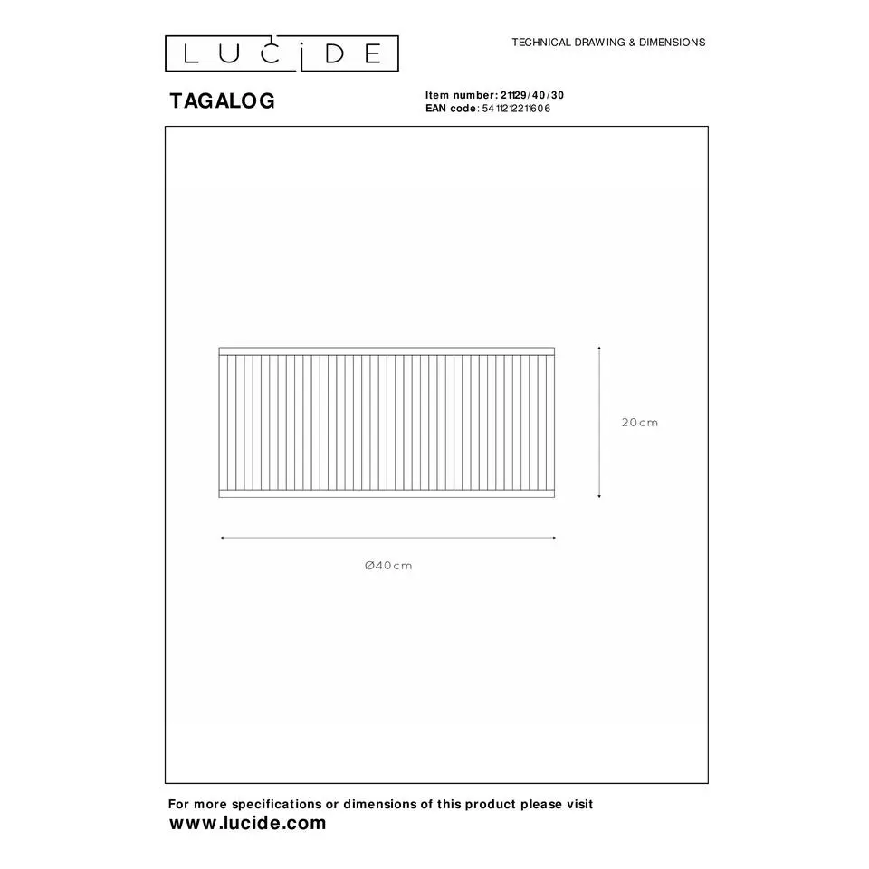 Lucide TAGALOG Plafonnière - Zwart