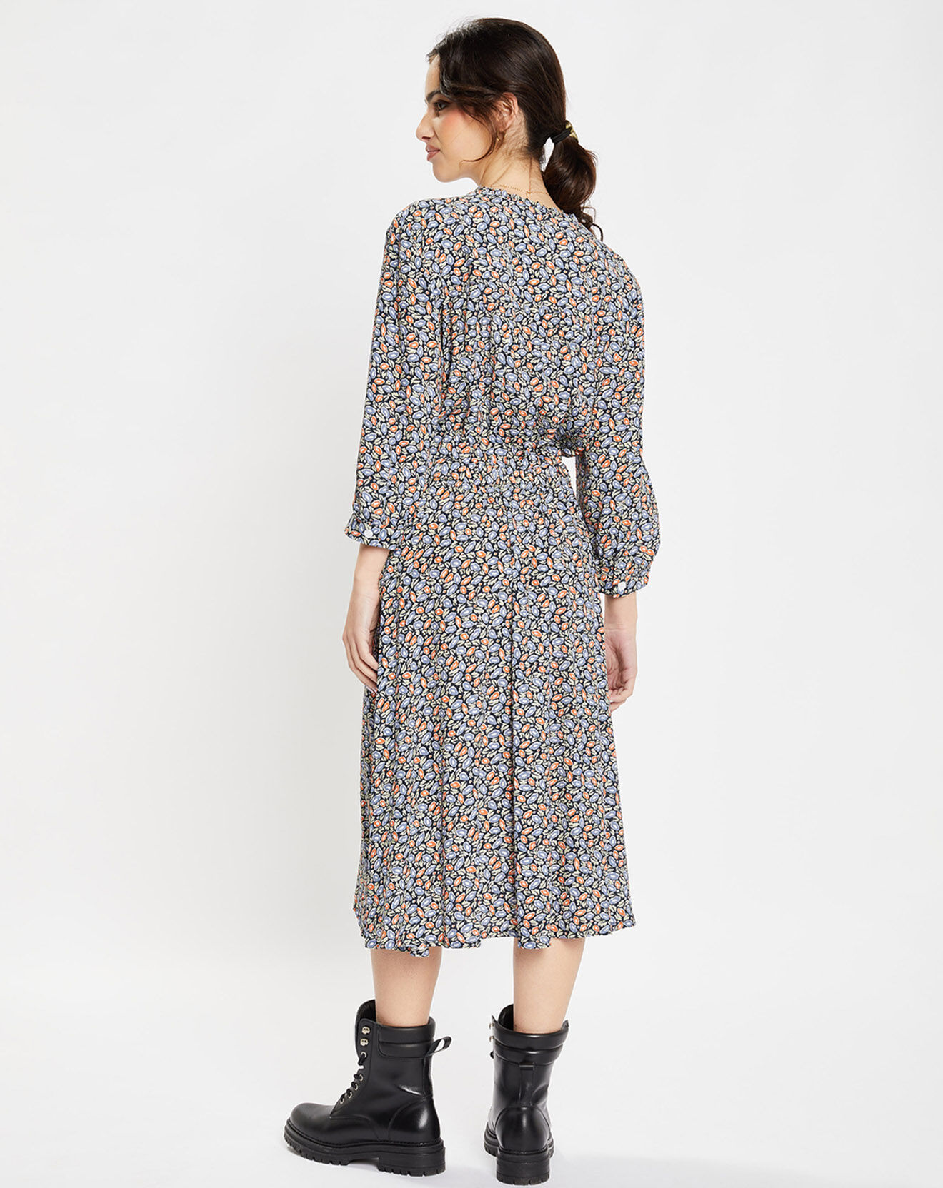 Jodhpur Robe Betty imprimée fleurs noire