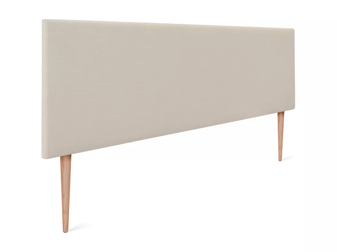 DHOME Tête de lit en lin naturel lisse 160x105cm avec pieds Lits 150/160 - Beig