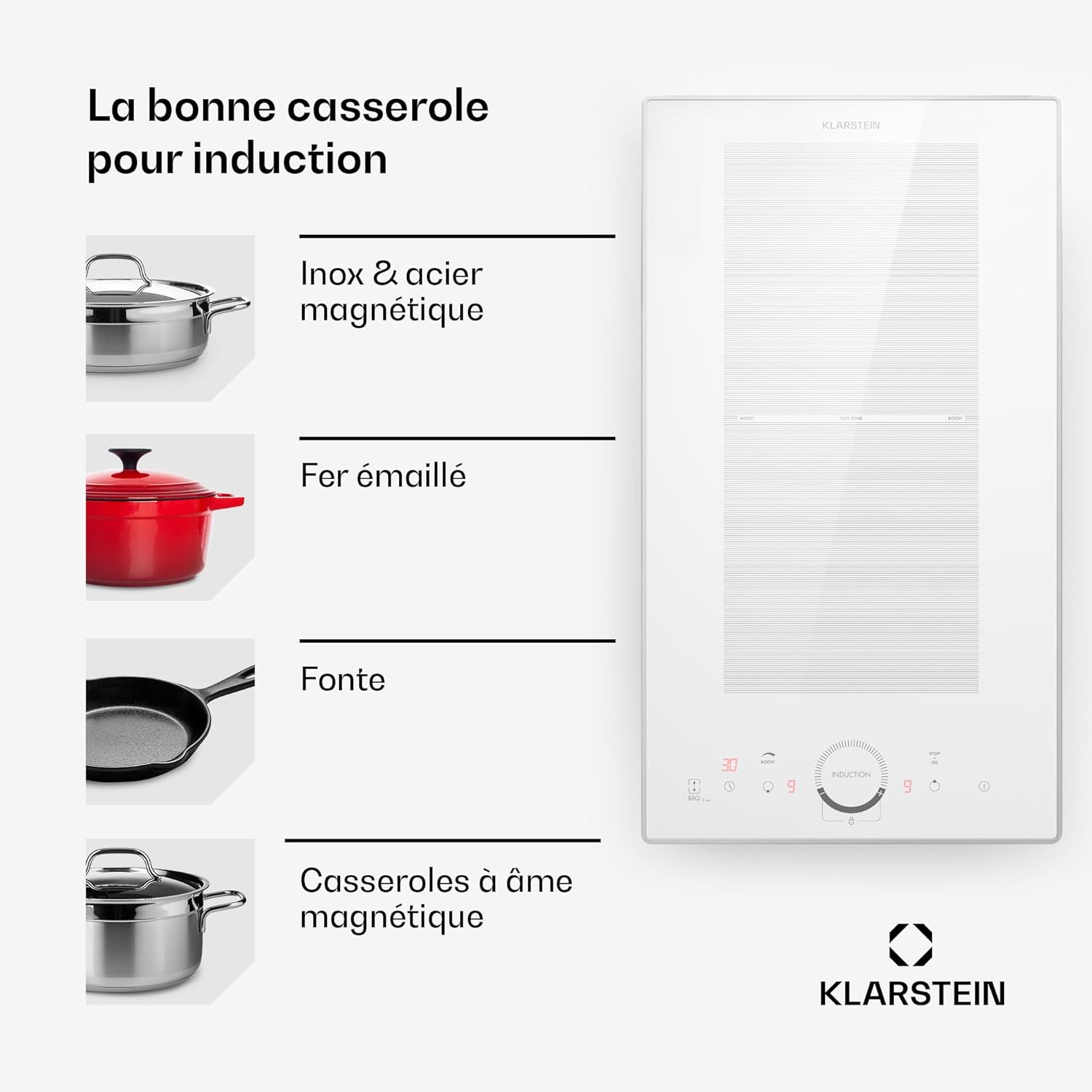 Klarstein Kochfeld 2 Platten, Einbaukochfeld mit 2 Kochfeldern, 3500 Watt, Touch-Bedienfeld & Timer, Effizienter Elektro-Herd