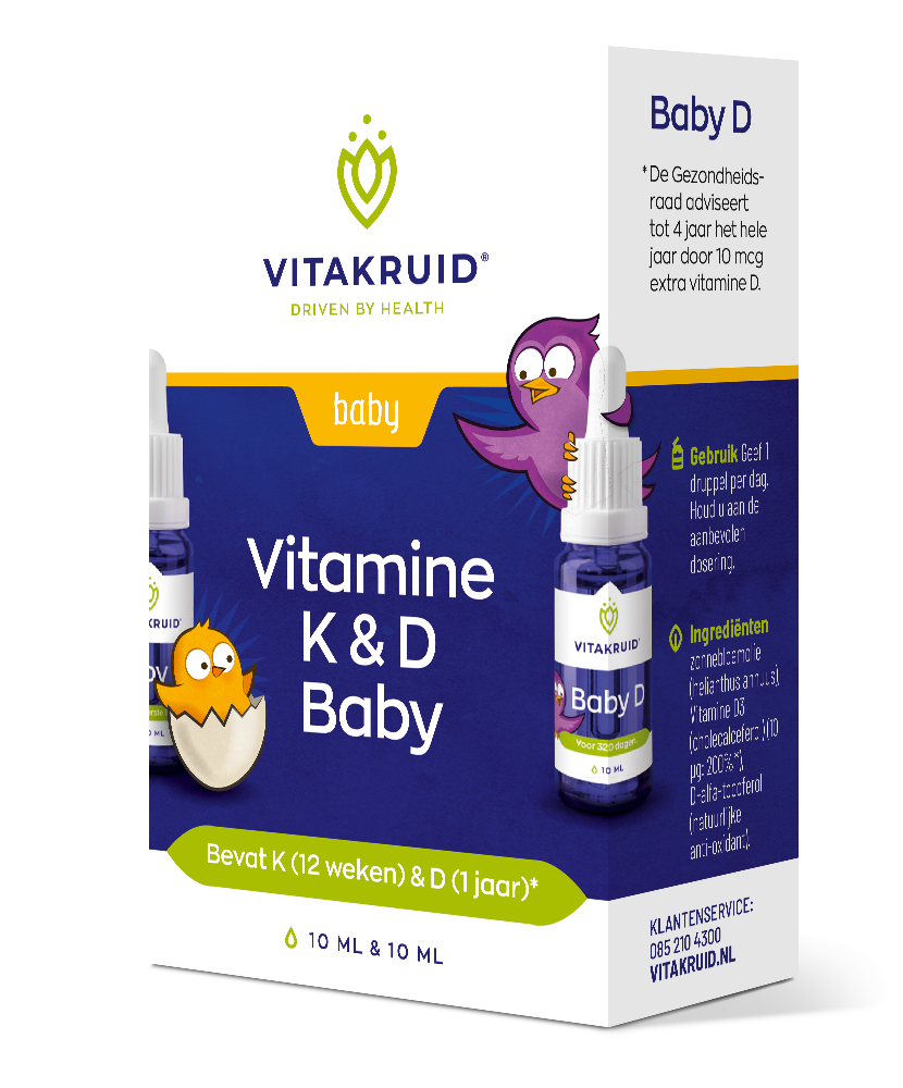 Vitakruid Vitamine K En D Baby Druppels (2 X 10 ml)