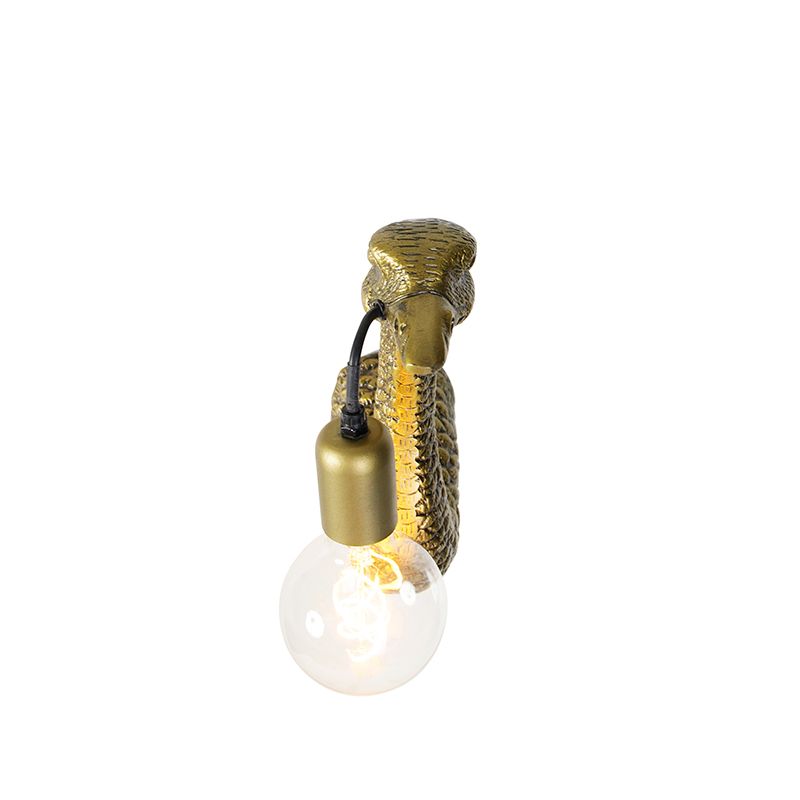 Vintage wandlamp messing - Animal Camel bird