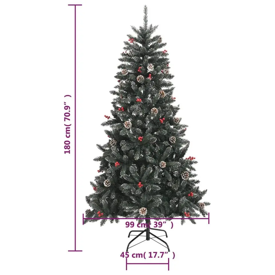 vidaXL Kunstkerstboom met standaard 180 cm PVC groen