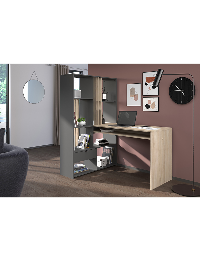 Shadow Secretary Dark Oak and Grey