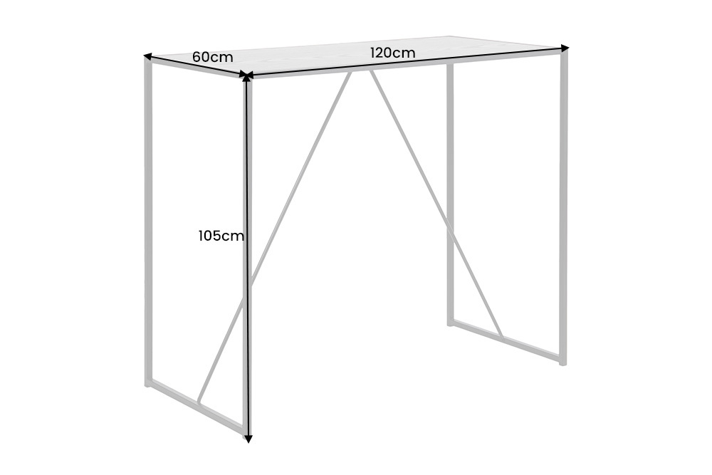 Moderner Bartisch SLIM LINE 120cm graphit Metall Tresen Stehtisch