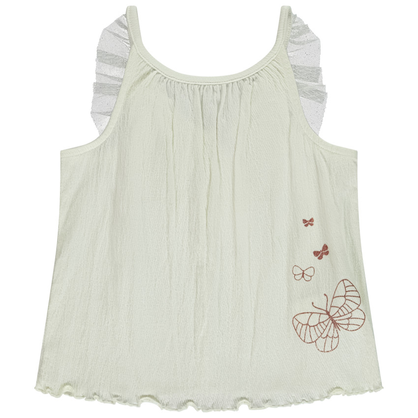 Débardeur effet froissé à tulle pailleté pour fille