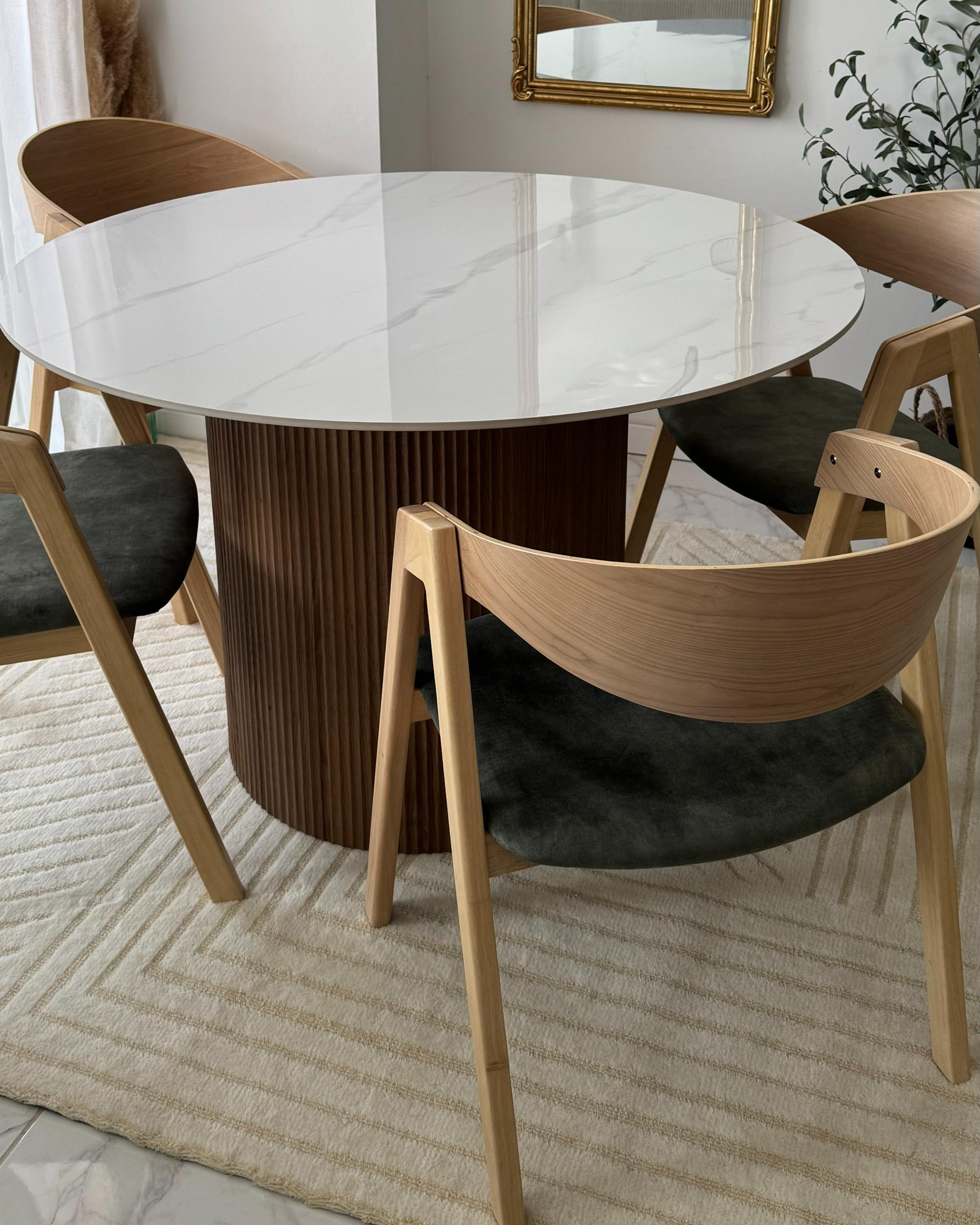 Eettafel ALBINA Wit marmer 120 cm 120 cm