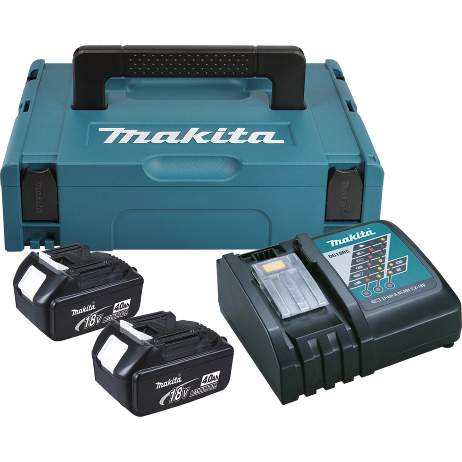 Makita 196866-5 18V Li-Ion accu starterset (2x 4.0Ah)   lader in Mbox