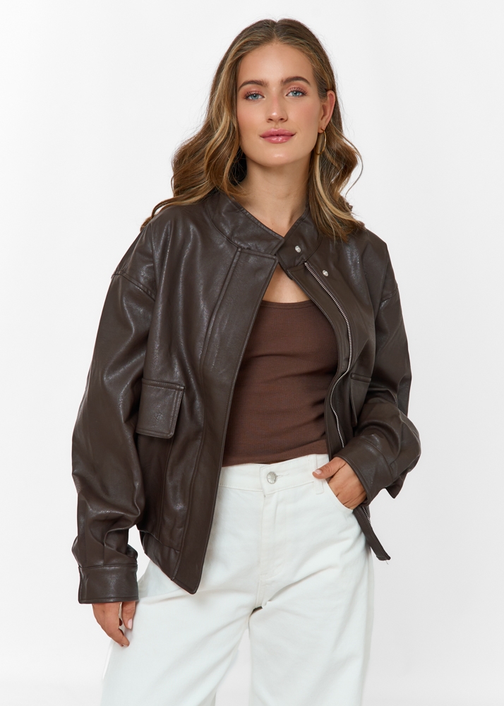 Annelijn bomber jacket choco bruin