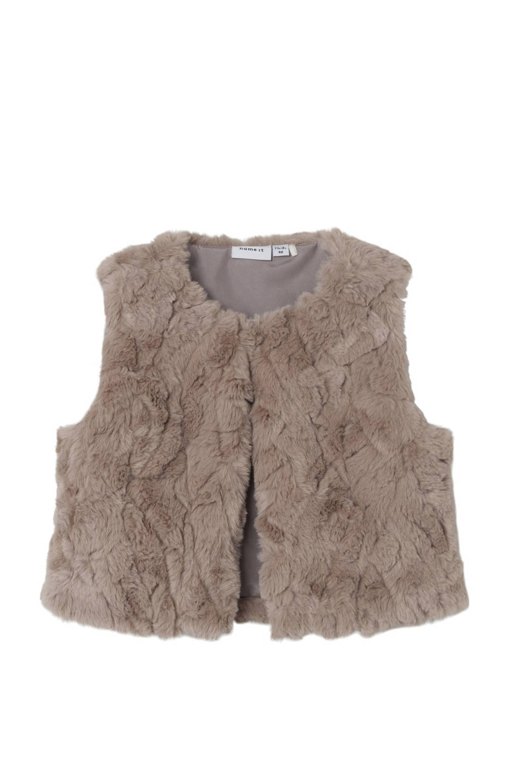 NAME IT baby imitatiebont gilet NBFNUSSI lichtbruin