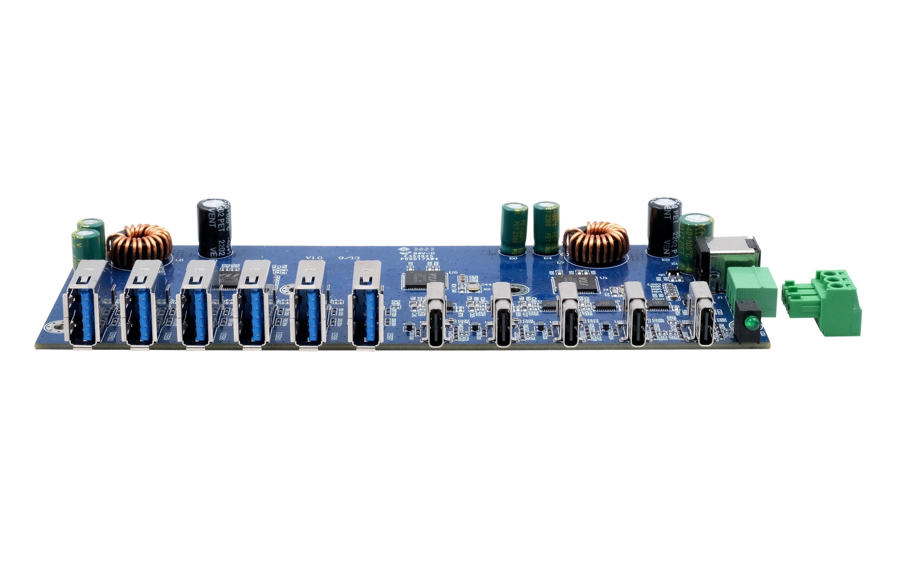 USB-Hub EX-12290HMS-PL<br>10-Port USB 3.2 Gen 2 x 1 HUB-Platine mit 4x USB-C und 6x USB-A 3.2 Gen 1