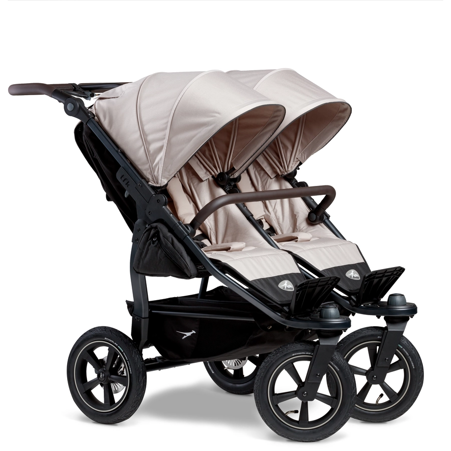 tfk Zwillingskinderwagen Duo 2 mit Luftrad-Set Sand