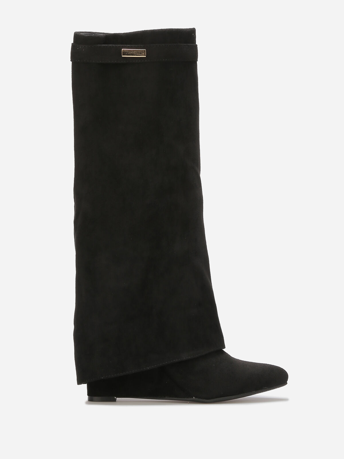 Bottes compensées à rabats- Noir