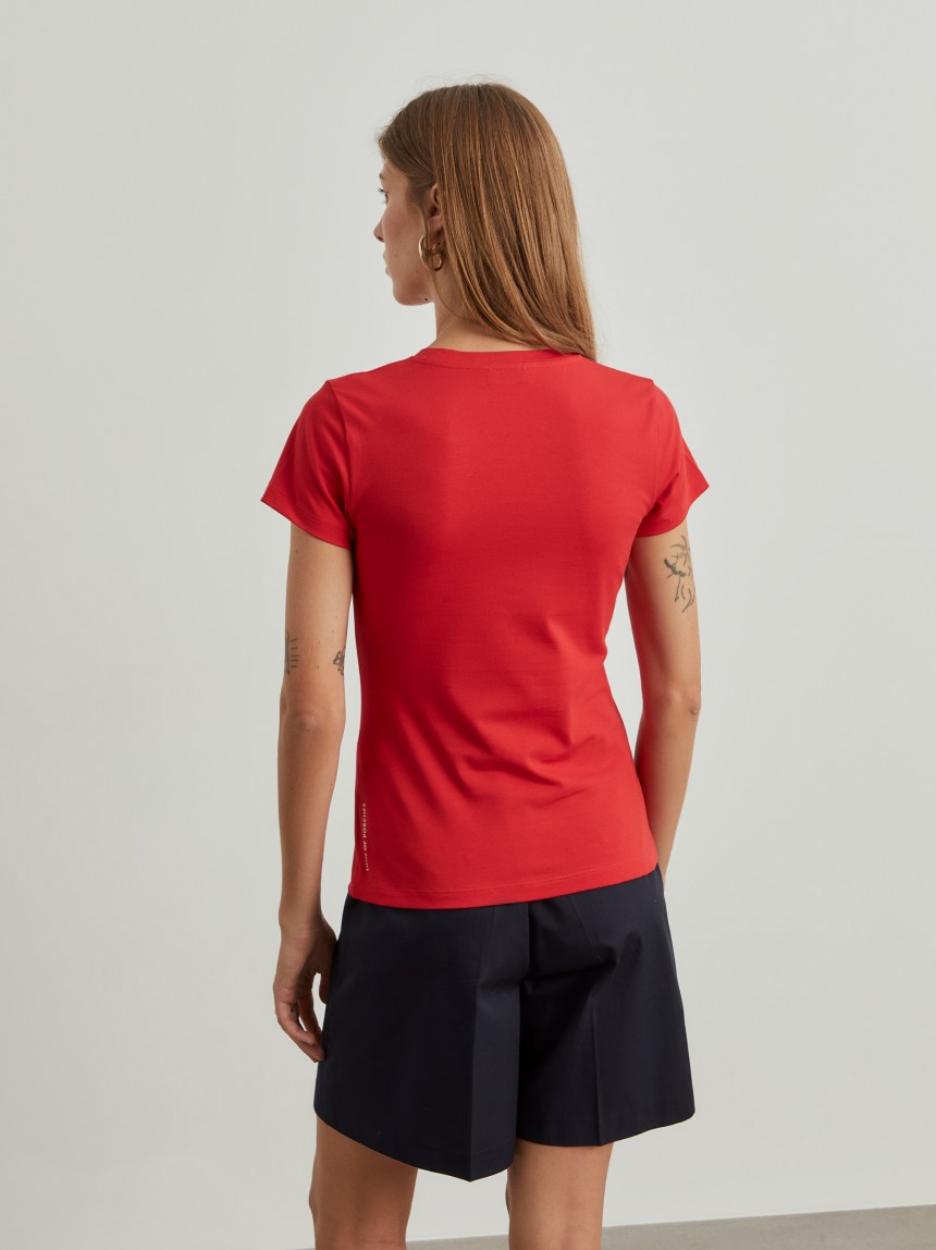 T-shirt básica de algodão