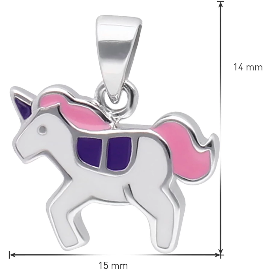 trendor Mädchen-Halskette Einhorn 925 Silber Collier silver
