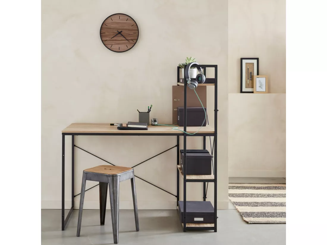 Bureau bibliothèque. Loft. 1 bureau. 3 étagères L 113 cm x l 60 cm x H 120 cm