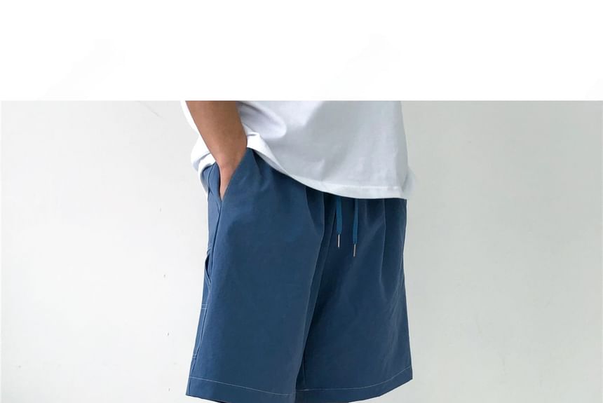 SeoulPop - Effen cargoshorts met trekkoordtaille