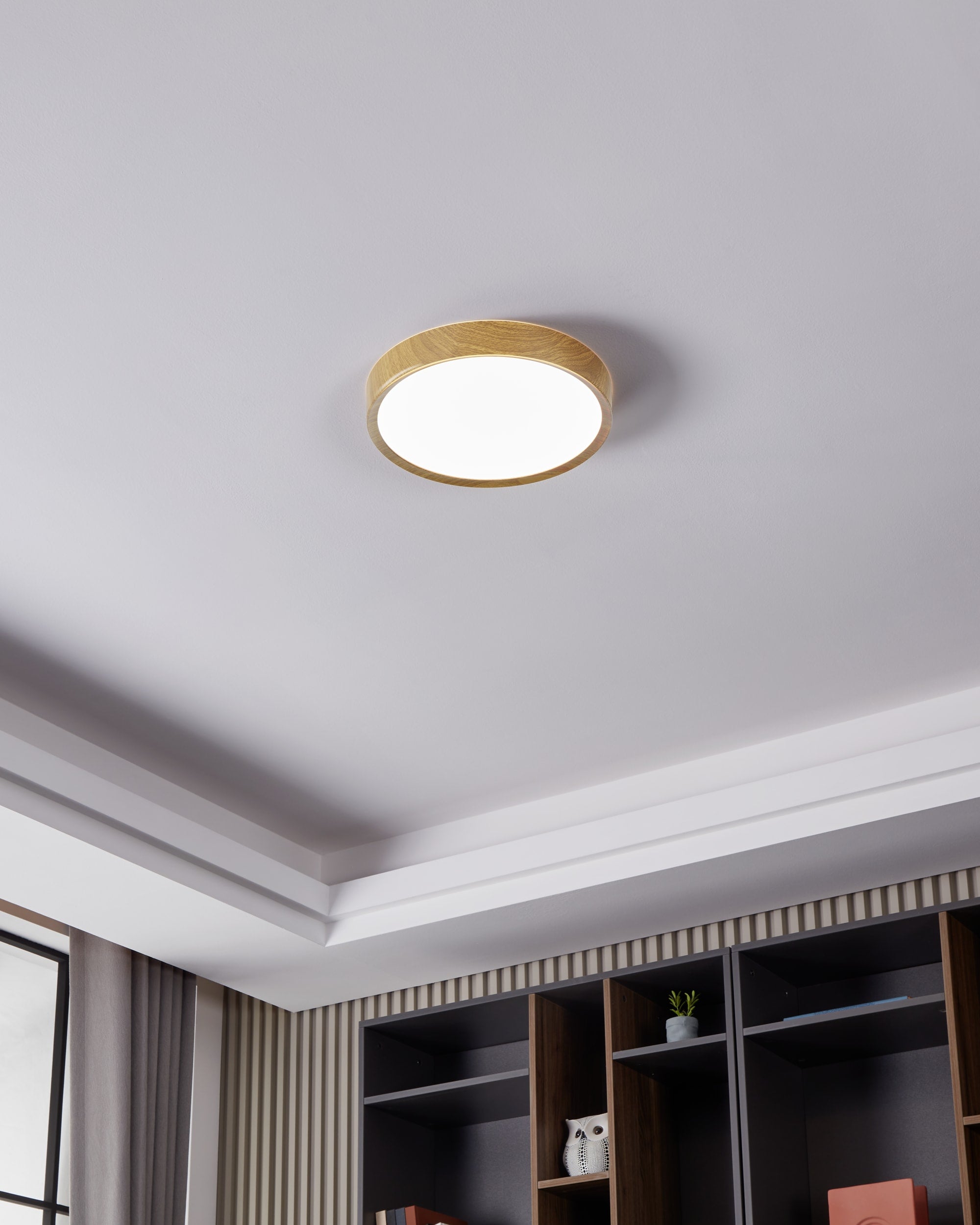 EGLO Musurita Plafondlamp - LED - Ã 34 cm - Bruin