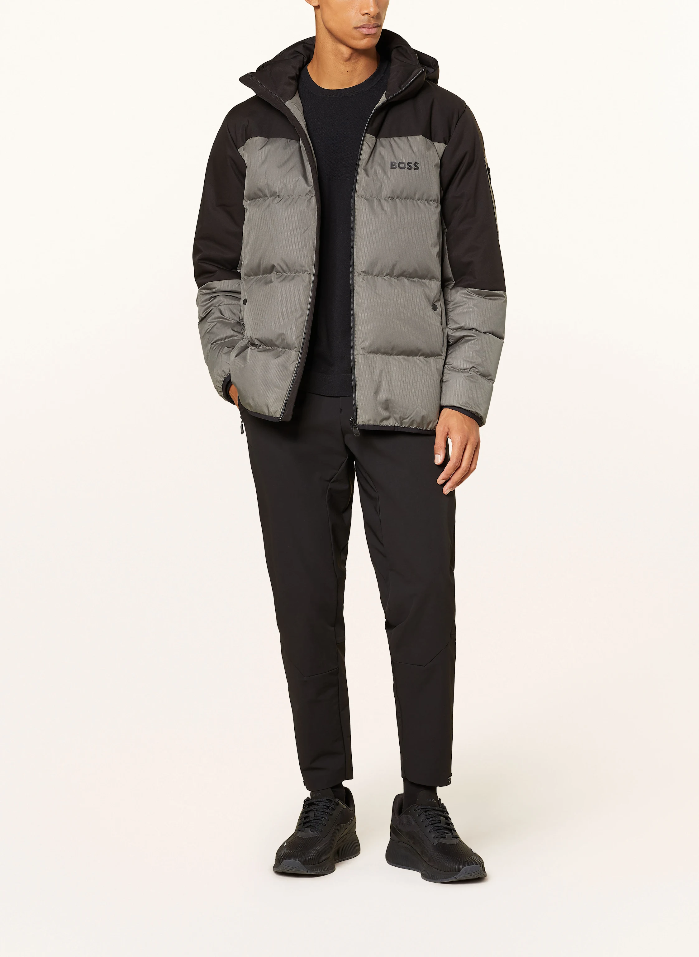 BOSS Lightweight-Daunenjacke HAMAR mit abnehmbarer Kapuze
