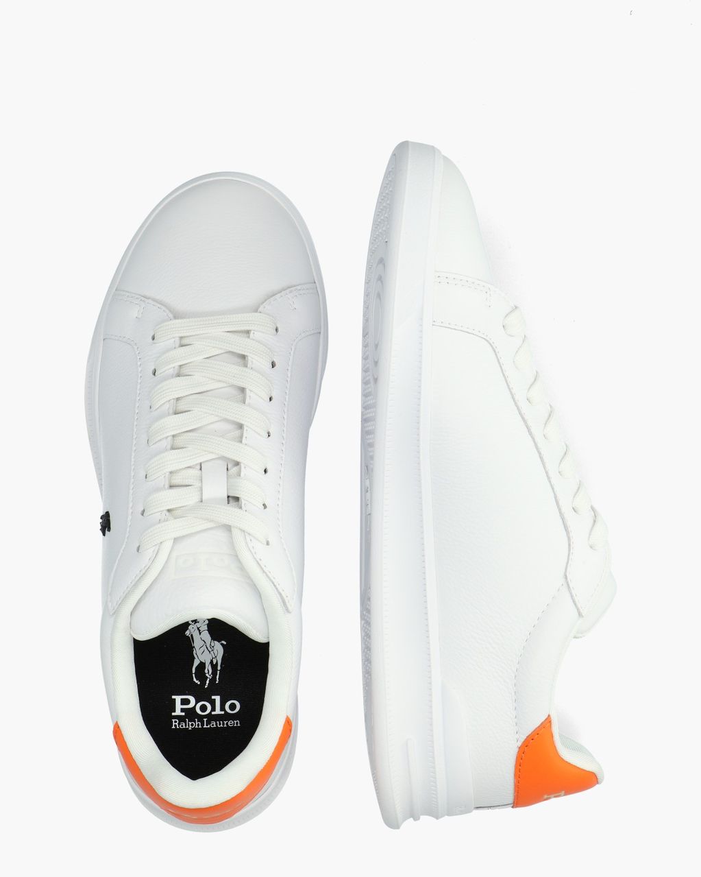 Polo Ralph Lauren Heritage Court II Wit/Oranje Herensneakers