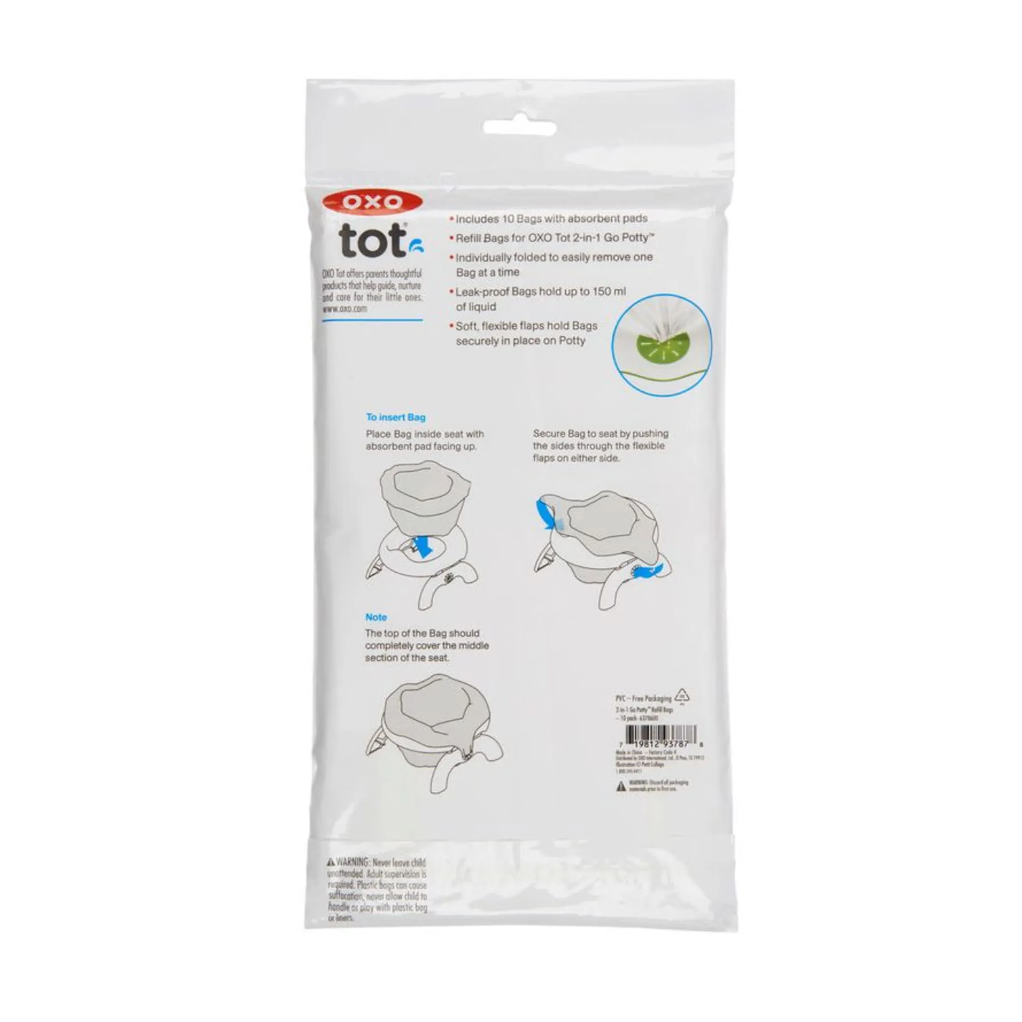 Oxo Tot Pot de Voyage 2-in-1 Go Potty™ + Sacs de recharge - Gris