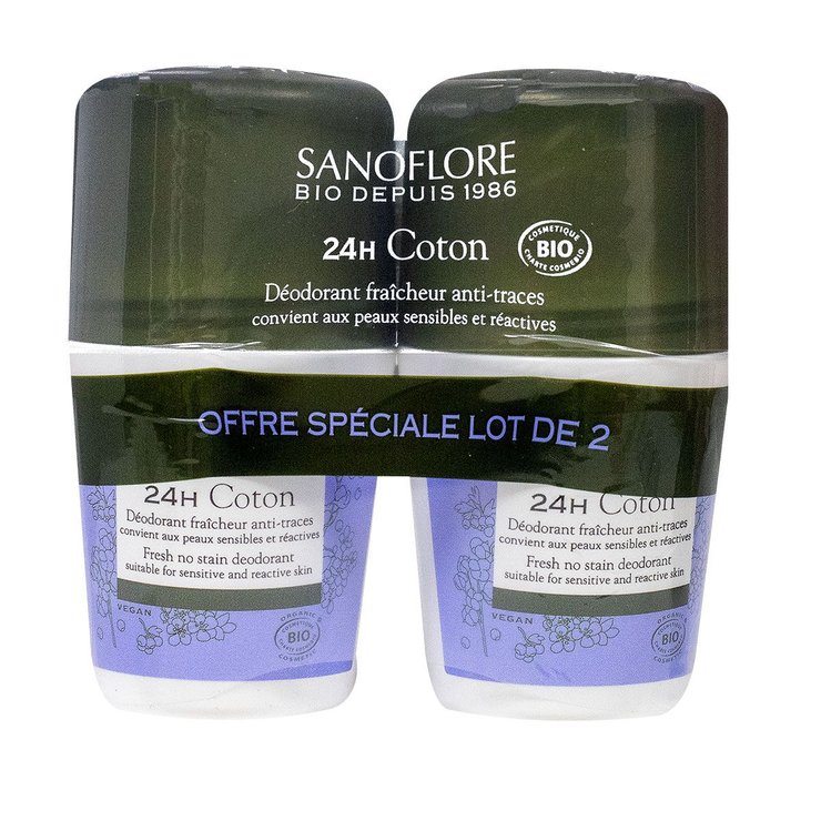Déodorant bio 24h Pureté de lin roll-on 2x50ml