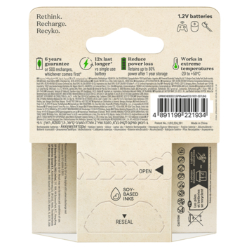 GP Batterij Oplaadbaar AAA NiMH 850 mAh ReCyko 1,2V 4 stuks (3+1)