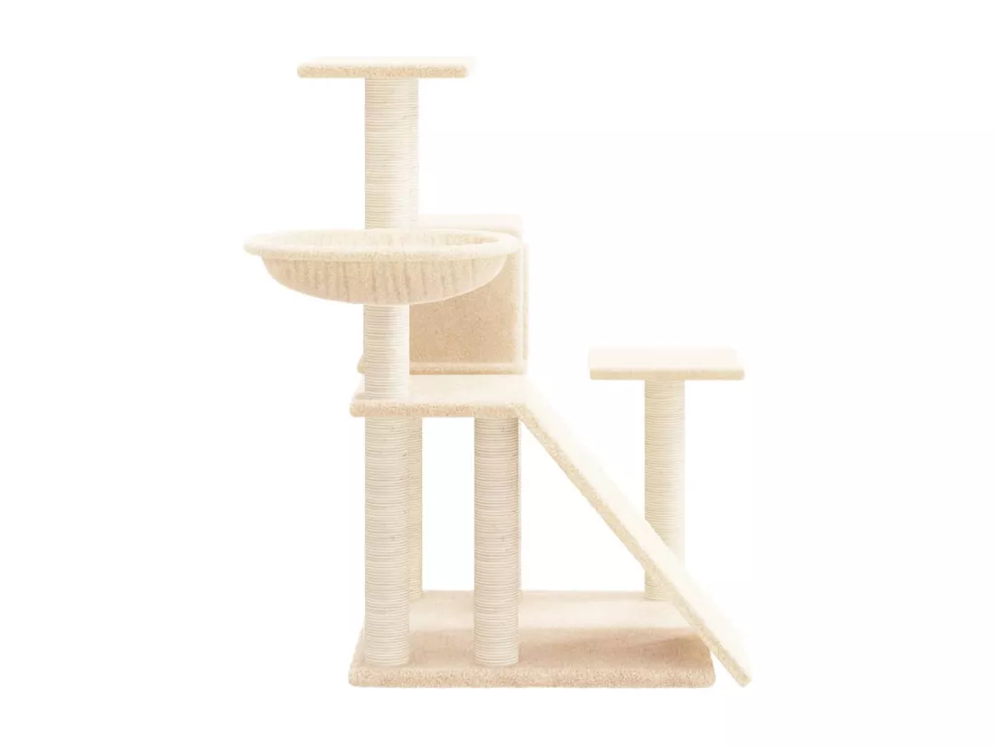 Arbre à chat avec griffoirs en sisal Crème 82 cm