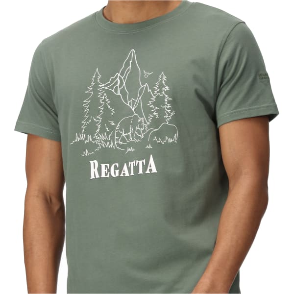 T-shirt REGATTA CLINE VII DARK FOREST GREEN MOUNTAIN SCENE