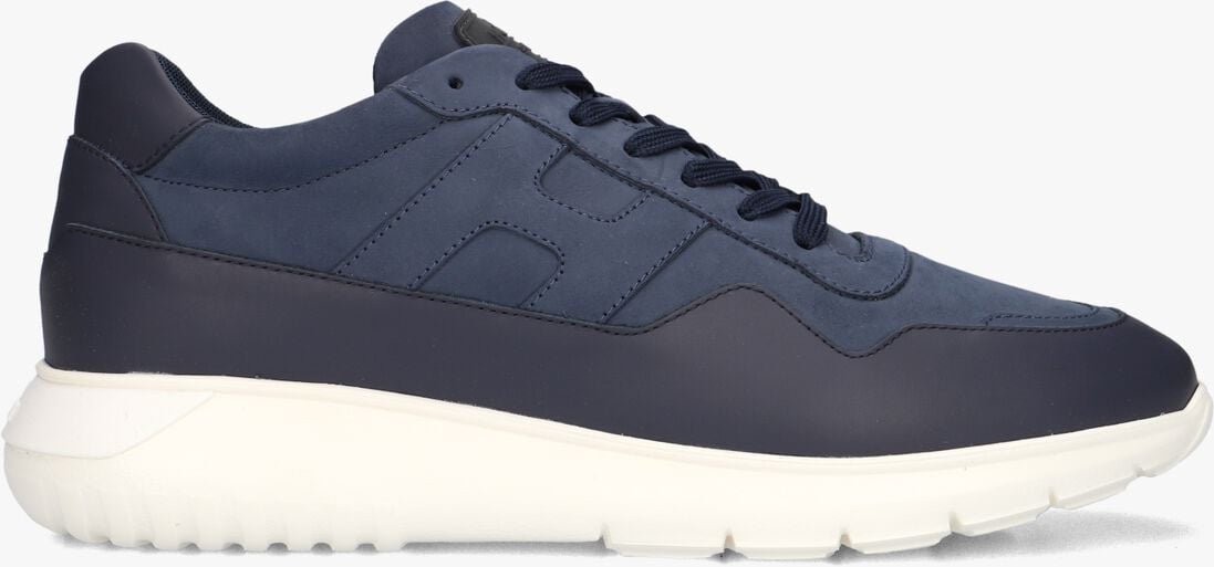 blauwe hogan lage sneakers interactive3 allacciato pelle