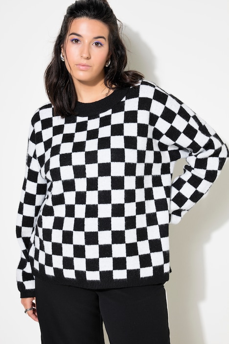 Pullover, Oversize Boxy Shape, Karomuster