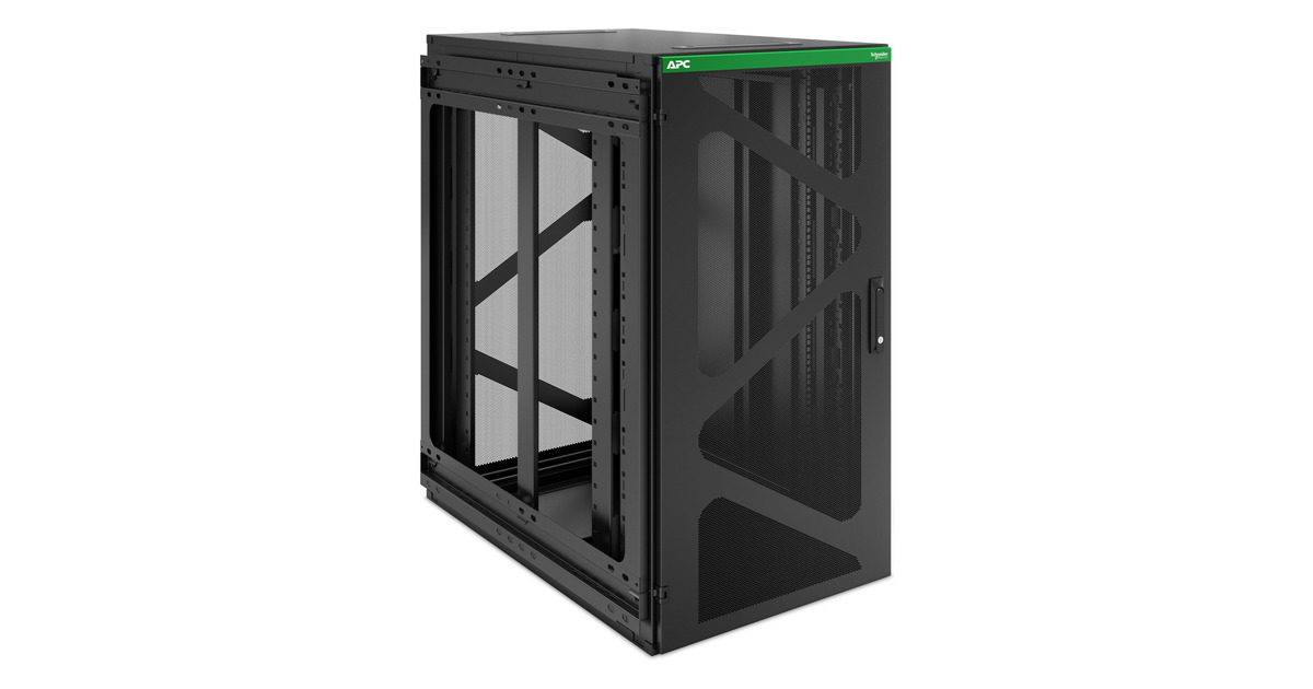 APCNetShelter AR124SM, 24U, wandmontage server rack  (Zwart/groen, 60(b) x 115,6(h) x 103,7(d) cm, UPS-diepte zijmontage)