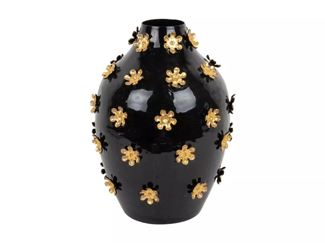 Vase en métal Golden Flowers