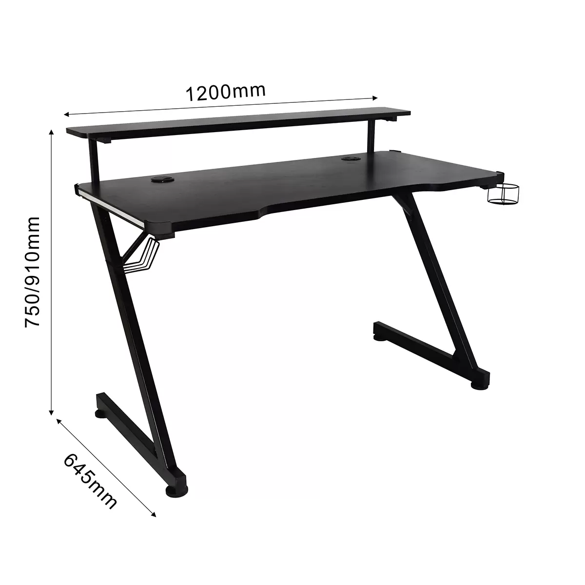 Gaming Tisch Black Schwarz