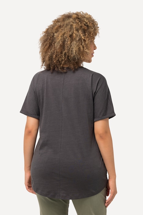T-Shirt, Gartenmotiv, Oversized, Rundhals, Halbarm