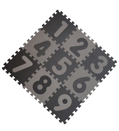 BabyDan Legegulv - 90x90 - Lysegrå/M?rkeGrå m. Tal