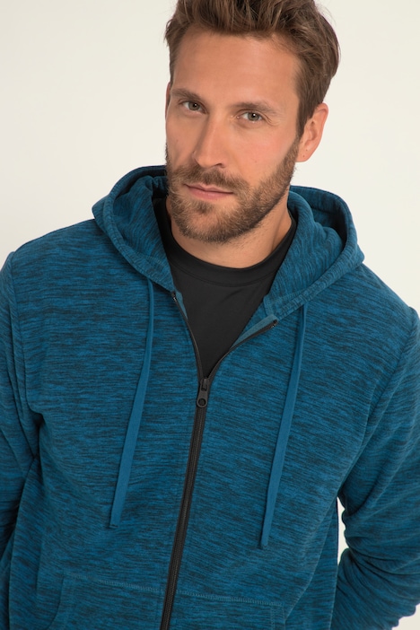 JAY-PI Strickfleece-Hoodiejacke, Outdoor, Kapuze, Kängurutasche