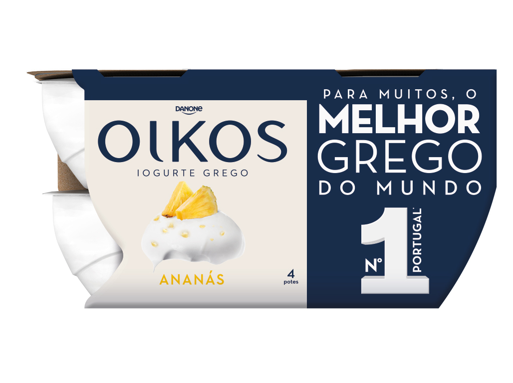 IOGURTE OIKOS GREGO COM PEDAÇOS ANANÁS 4X110G