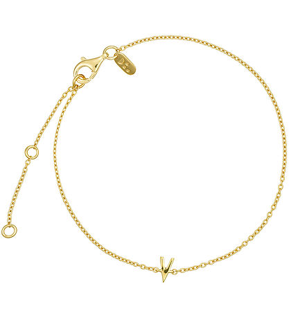 Design Letters Armband - V - 18 Karat vergoldet