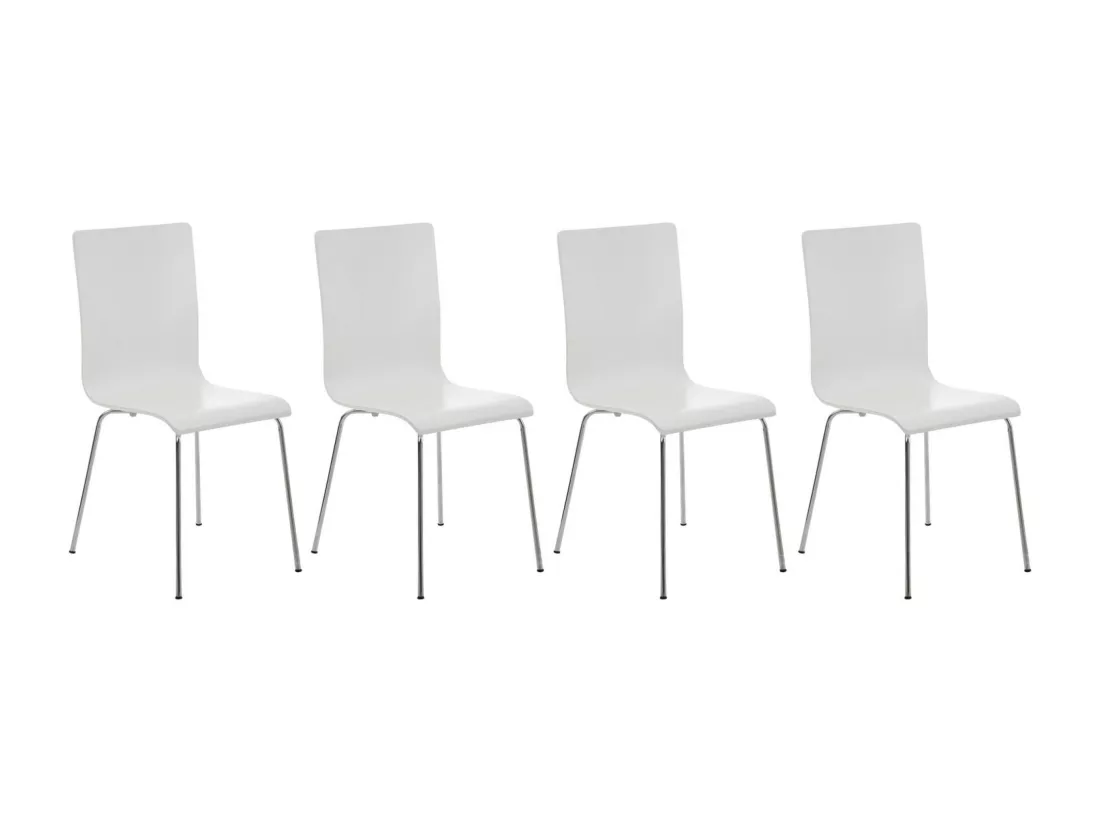 Lot de 4 Chaise de conférence - Bois & Antique - Blanc - PEPE