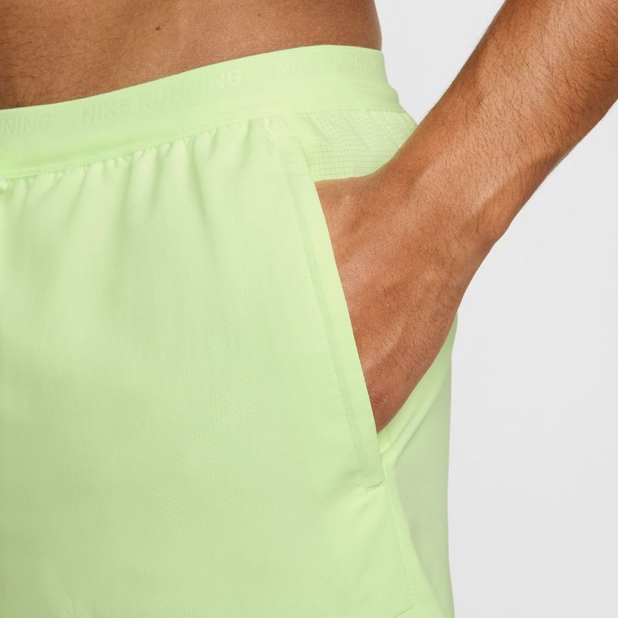 Nike Short Running Dri-FIT Stride 2 EN 1 - Jaune Fluo/Argenté