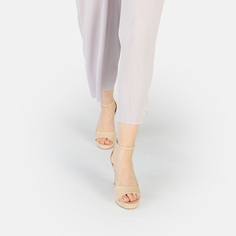 Ronja Sandales à talon vegan, beige