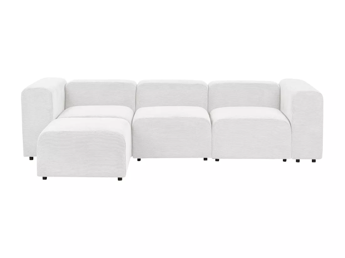 Canapé 3 places modulable avec ottoman en velours côtelé blanc FALSTERBO