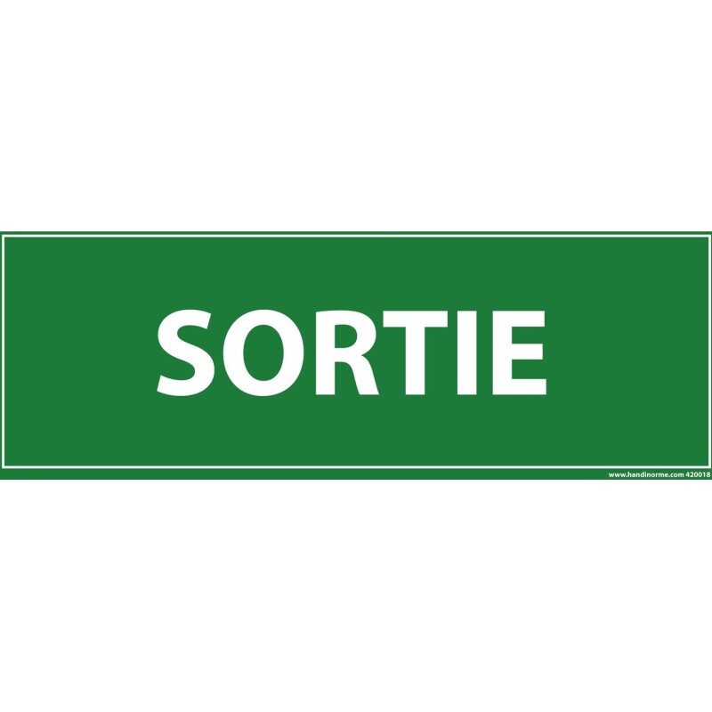 Panneau Sortie - fond vert