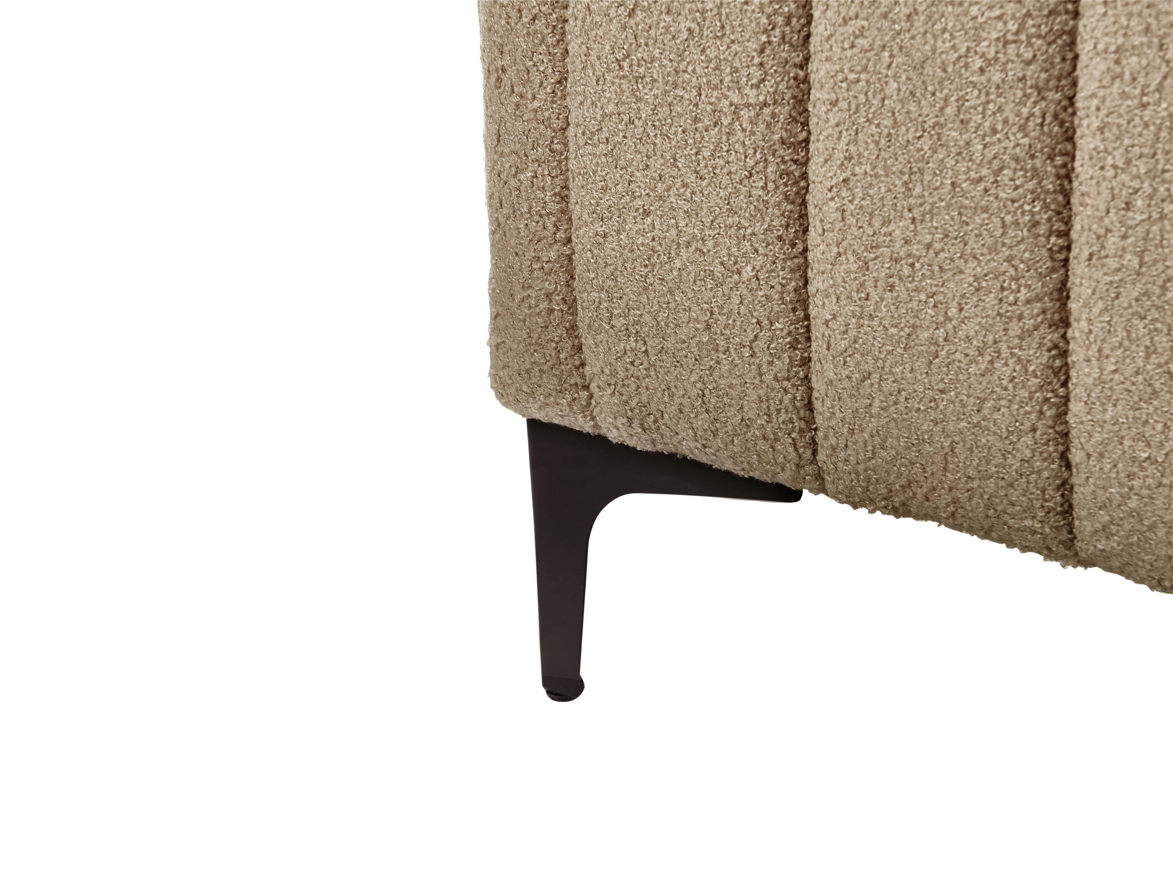 Bed Bouclé LUNAN 180 x 200 cm Taupe