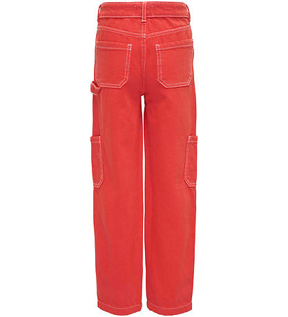 Kids Only Hosen - KogWillje - Flame Scarlet/White Stiche