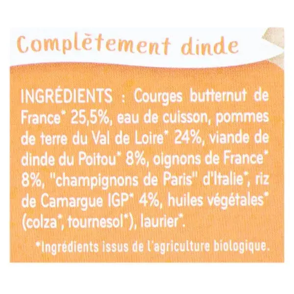 Babybio Repas Midi Bol Légumes Dinde Riz +8m Bio 2 x 200g