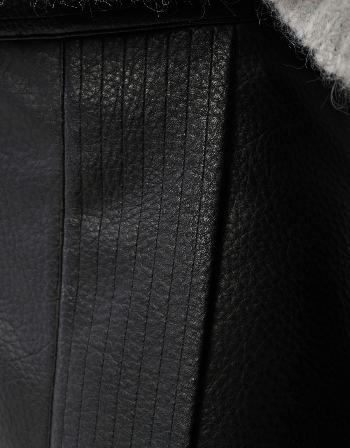 Vegan Leren Overlap Maxi Rok Zwart