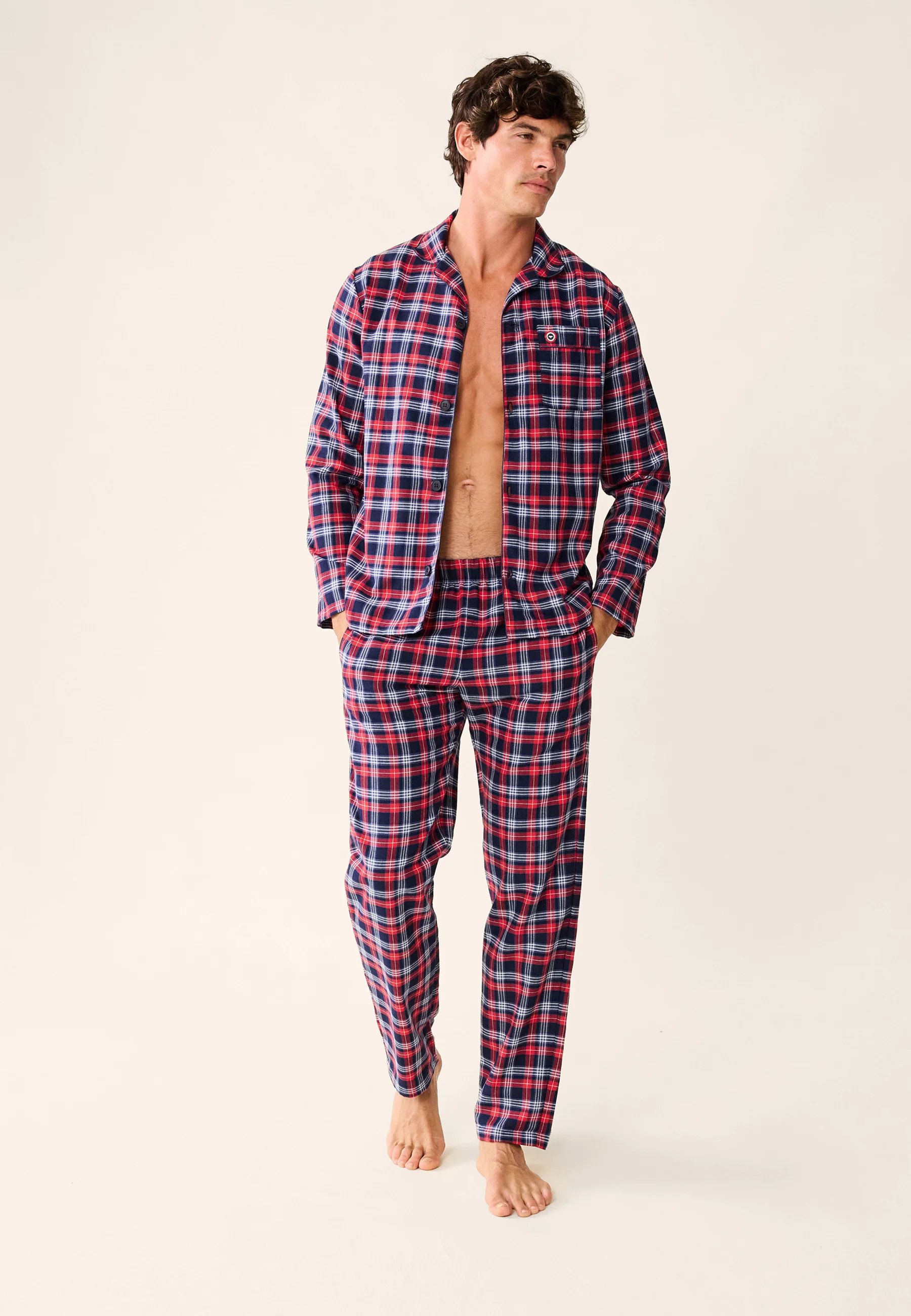 Ensemble de pyjama t-shirt et pantalon en coton-Ensemble Pyjama Baptiste Tartan