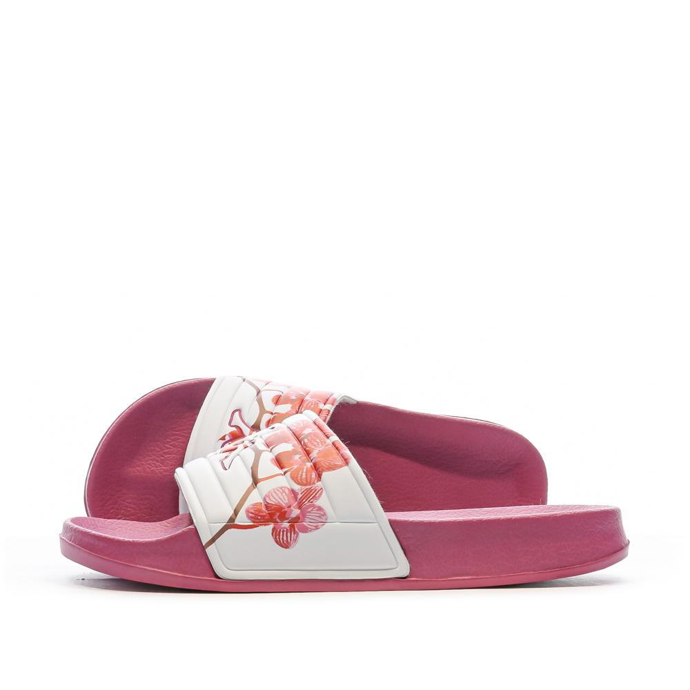 Kappa Claquettes Blanche/Rose Femme Kappa Noles